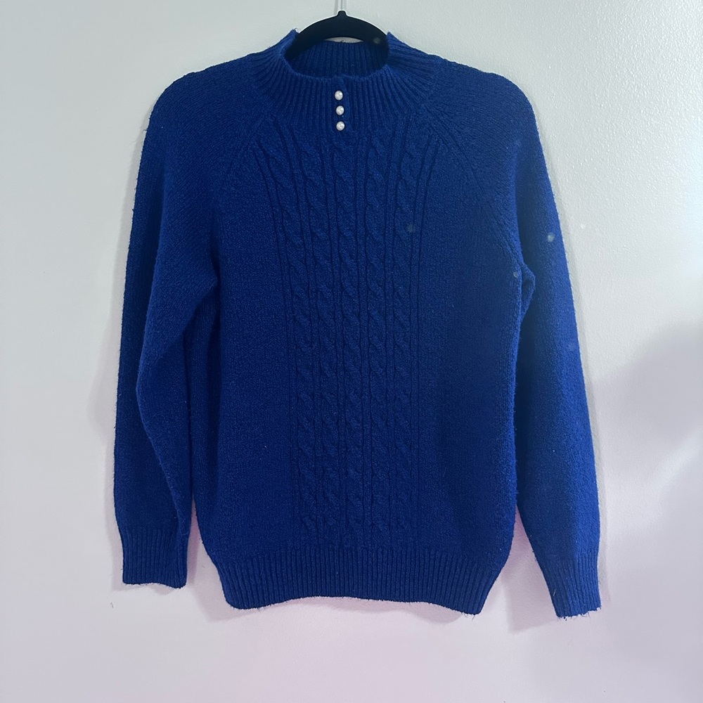 Karen Scott Men's Royal Blue Crewneck Sweater